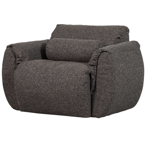 WOOOD draaifauteuil Baggy - Geweven Stof - Warmgrijs Melange - 81x104x84 - vtwonen shop