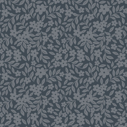 ESTAhome behang bloemetjes donkerblauw - 50 x 900 cm - 131441 - vtwonen shop