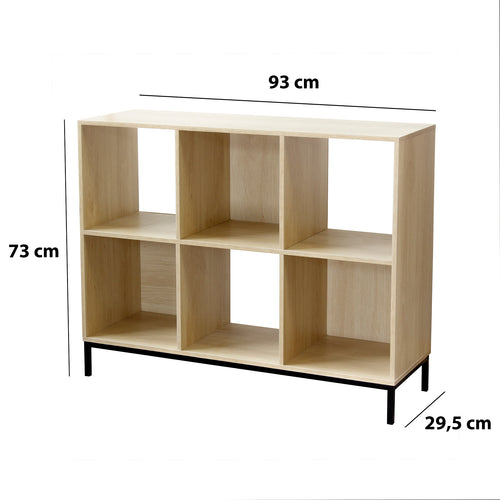 Calicosy - Opbergplank met 6 vakken - 29.8x93.5x72.6 cm