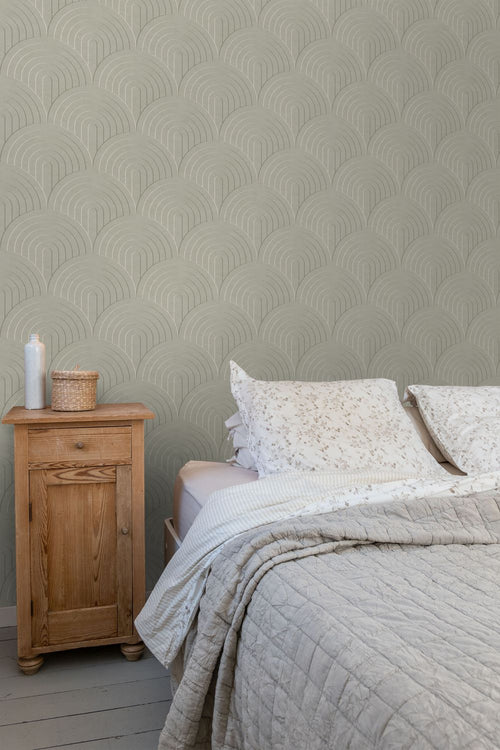 ESTAhome behang 3D-motief vergrijsd groen - 53 cm x 10.05 m - 131111