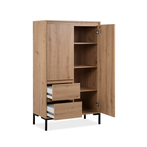 Calicosy - Hoge Buffetkast 2 Deuren Plock - 40x81x139 cm