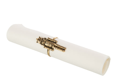J-Line servetring Notenkraker - ijzer - goud - doos van 4