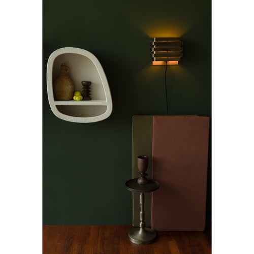 Dutchbone Veda Wandkast 1 Plank Laag Gerecycled marmer Beige - vtwonen shop