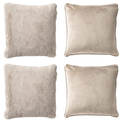 Dutch Decor - KUSSENSET - 4-delig Soft Textures - 45x45 cm - inclusief binnenkussens - beige - vtwonen shop