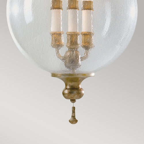 Elstead Argento - 3-lichts plafondlamp geoxideerd bladzilver, E14