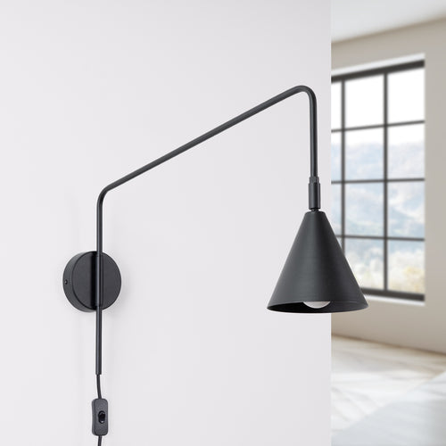 Sollux Lighting Wandlamp NOX zwart - 14x61x30cm