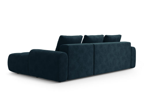 Cosmopolitan Design Converteerbare hoekbank rechts met opbergdoos Linz 3-zits, flueel diepe olie - 142x275x84cm