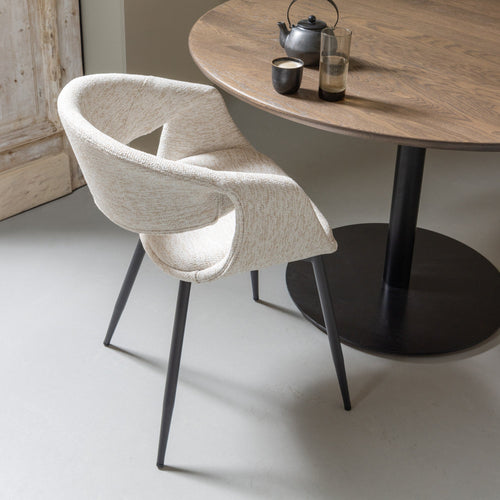 WOOOD eetkamerstoelen metalen zwarte poot Yossi - Naturel - Set van 2 - vtwonen shop