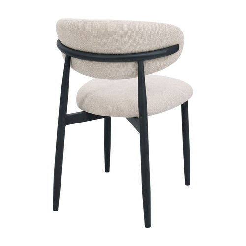 Giga Meubel Eetkamerstoel Alexia - Beige/Zwart - 52x56x77cm - Set van 2