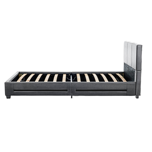 Home Deluxe LED bed ASTEROID donkergrijs 90 x 200 cm - vtwonen shop