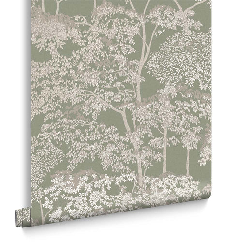 Graham & Brown vliesbehang Idyll Tree Sage - groen - vtwonen shop