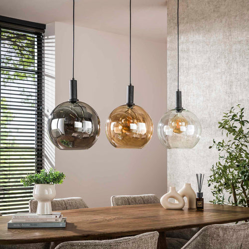 Giga Meubel Hanglamp Sfera Tricolore - Zwart Metaal - 3-Lichts - 30x115x150cm