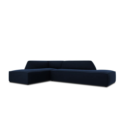 Cosmopolitan Design - Modulaire hoekbank links Siena 4-zits, flueel koningsblauw - 180x273x69cm
