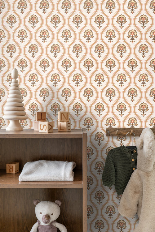 ESTAhome behang vintage bloemen bruin en beige - 50 x 900 cm - 131738