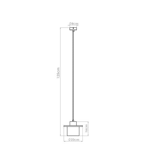 Sollux Lighting Hanglamp MAB beton - 22x22x125cm