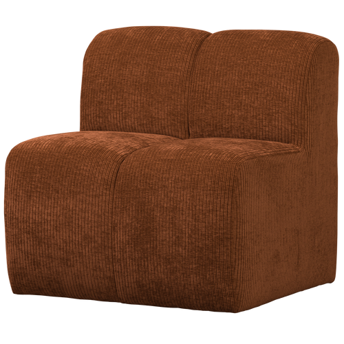 WOOOD eetbankje 84cm met rugleuning Mojo - Ribstof - Roestbruin