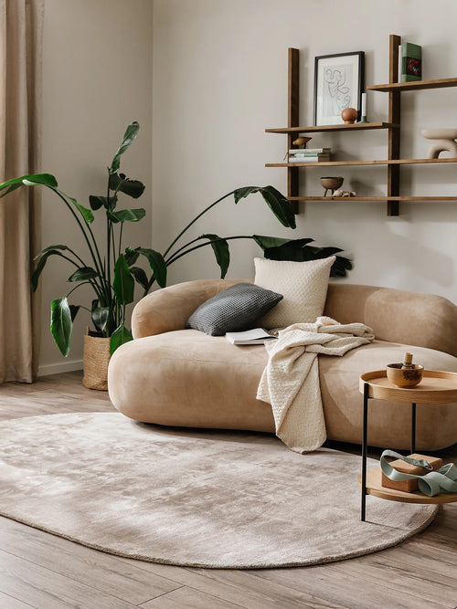 benuta viskose vloerkleed Nela - taupe - 150x230 cm