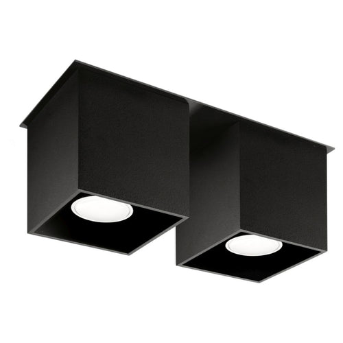 Sollux Lighting Plafondlamp QUAD 2 zwart - 26x11x12cm