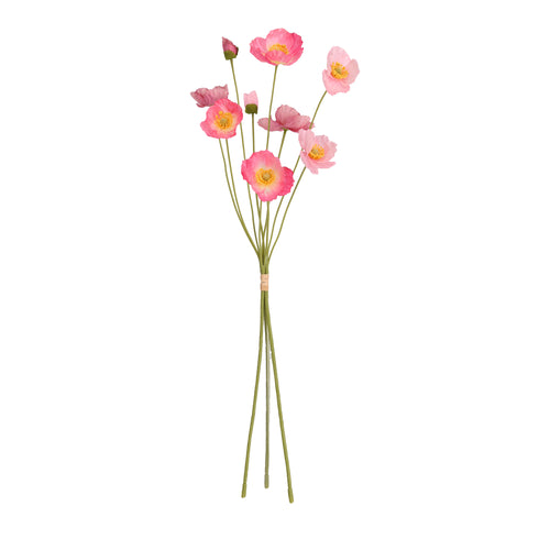 Maxifleur Klaprozen Kunstbloemenbundel 60cm Roze mix