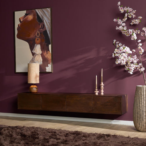 StarFurn Tv-meubel Vision - Zwevend Bruin Hout - 200x35x30cm