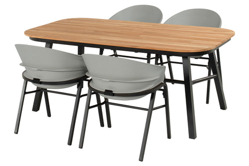 Hartman Tuinstoel Tubb - Grijs - Zithoogte 46cm - Set Van 2