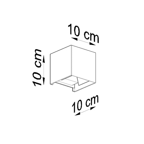 Sollux Lighting Wandlamp LUCA zwart LED IP54 - 10x10x10cm