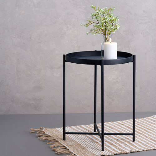 Lisomme Susan metalen bijzettafel zwart - Ø 38 cm