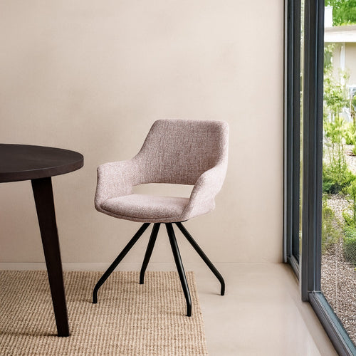 Livingfurn eetkamerstoel Capp - roze - set van 2 - 61x61x88