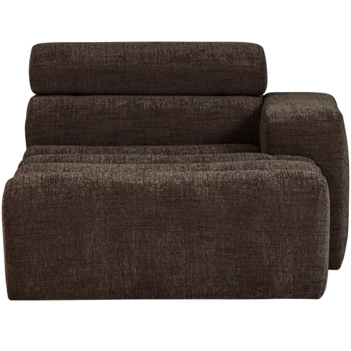 WOOOD chaise longue element arm rechts Novi - Polyester - Donkerbruin Melange - 86x109x173 - vtwonen shop