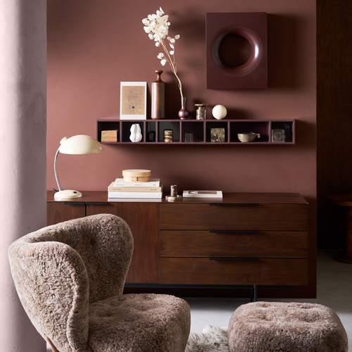 vtwonen wandkast Show It - MDF - Bordeauxrood - 16x130x12