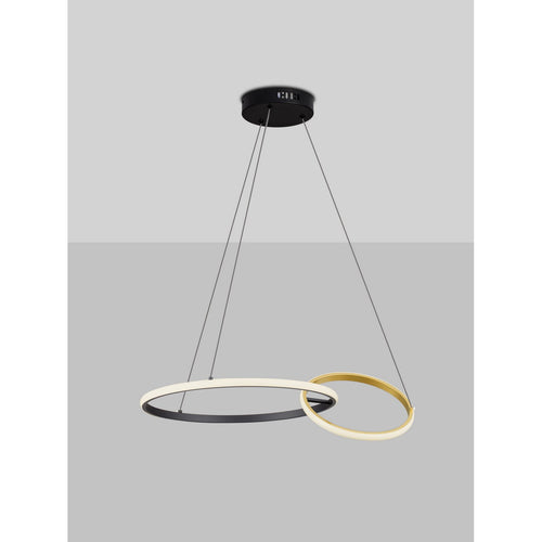 Nova Luce IMAR Geïntegreerde LED-hanglamp voor plafond, zandzwart, goudkleurige Triac dimbare LED 36W 1620lm 3200K
