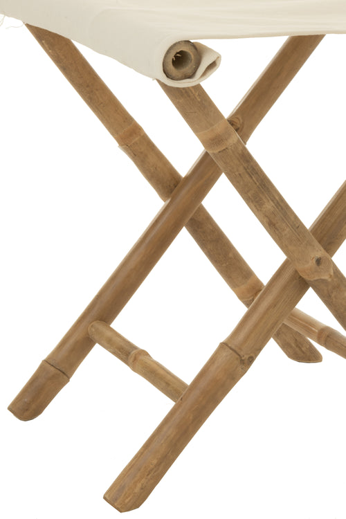 J-Line stoel Plooibaar - bamboe/textiel - naturel/wit - vtwonen shop