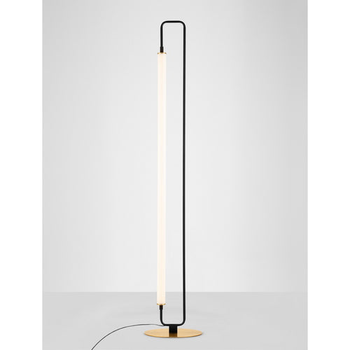 Nova Luce WETRO Geïntegreerde LED-vloerlamp, matzwart, goudkleurige LED, 32W, 1856lm, 3000K, aan/uit-schakelaar.