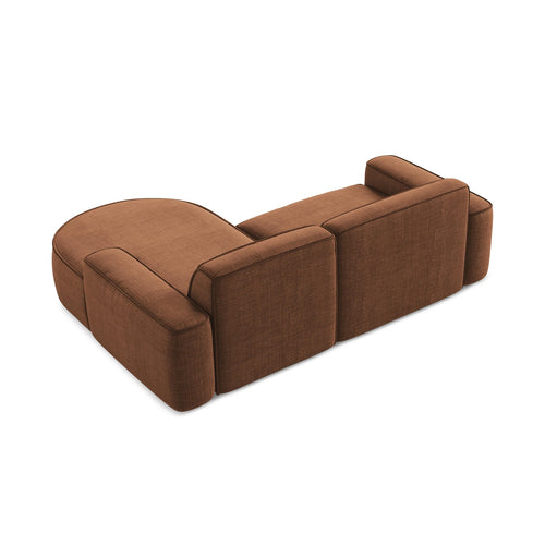 LaMiaSofa hoekbank rechts Melissa - textuurstof - terracotta - 224x166x70