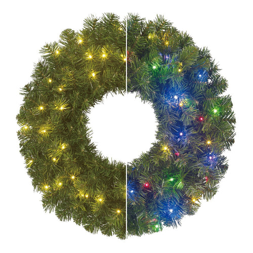 Black Box Trees Limber Kerstkrans - Kerstversiering met LED Verlichting voor Binnen en Buiten - Deurkrans voor Sfeervolle Voordeur - H15 x Ø60 cm van