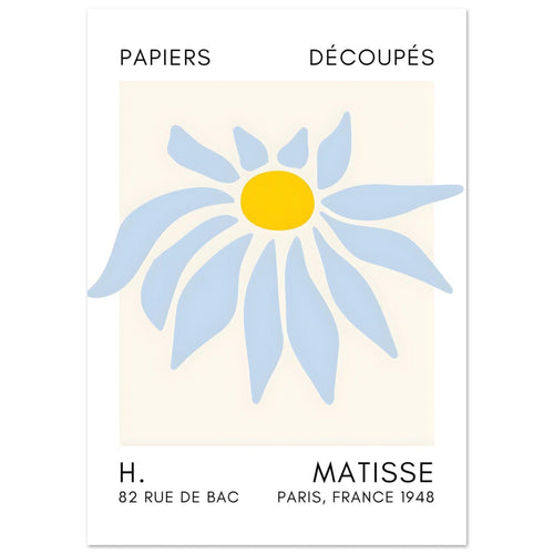 Artfulprints  Matisse – Deep sea dance light blue   poster A4 21x29.7 cm - vtwonen shop