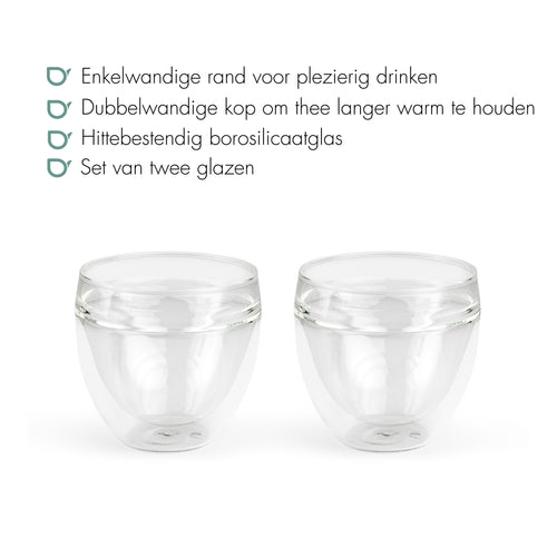 Bredemeijer - Teamaster mok dubbelwandig 200ml, set van 2 - vtwonen shop