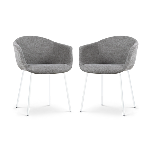 Nolon Nora-Otis Eetkamerstoelen Set van 2 - Donkergrijs - Witte Poten - vtwonen shop