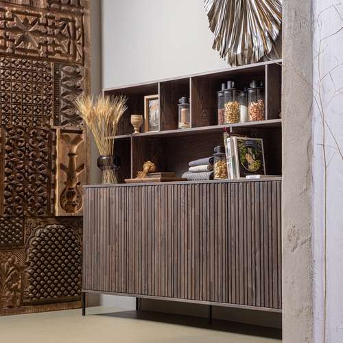 WOOOD wandkast New Gravure - Essen - Espresso - 150x200x44 - vtwonen shop