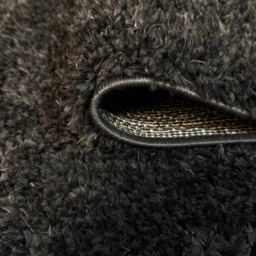 Interieur05 Rond Hoogpolig vloerkleed Fender Antraciet/zwart - 240 x 240 cm - vtwonen shop