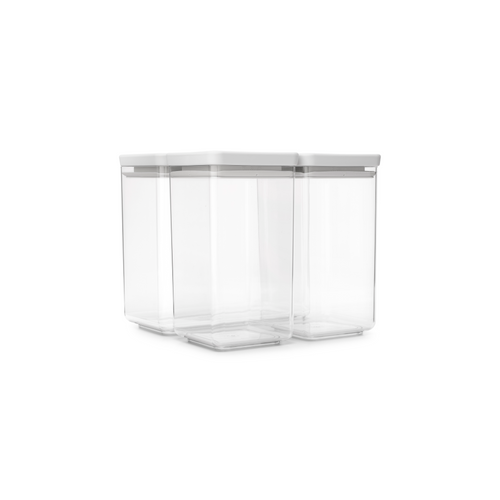 Brabantia Tasty+ Voorraadbussen stapelbaar 1,6 + 1,6 + 3,5 liter - Light Grey - vtwonen shop