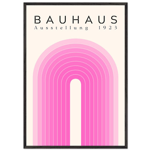 Artfulprints Poster met Lijst Bauhaus - Pink rainbow   - 70x100 cm - Roze