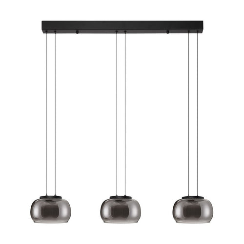 Nova Luce BIOS Hanglamp voor aan het plafond, rookgrijs, matzwart, Triac dimbare LED 25W 1515lm 3000K