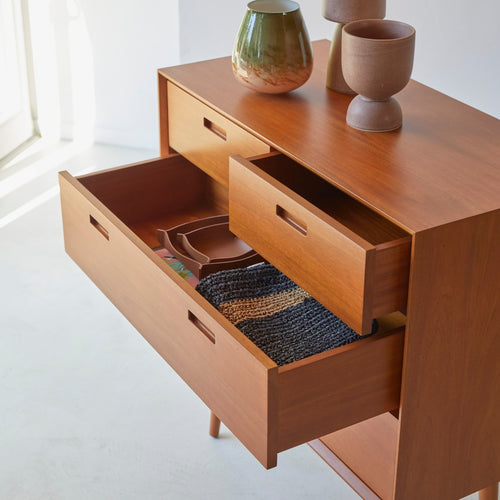 Tikamoon Massief mahoniehouten kindercommode - Naturel