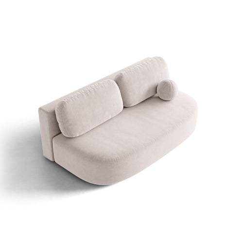 Cosmopolitan Design - Slaapbank met opbergdoos Sophia 3-zits, flueel lichtgrijs - 110x202x89cm