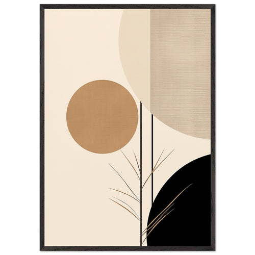 Artfulprints Poster met Lijst Japandi abstract II   - 70x100 cm - Meerkleurig