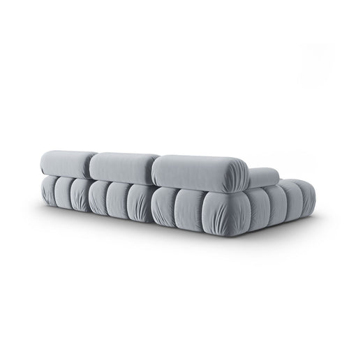 Cosmopolitan Design - Modulaire hoekbank links Cortina 4-zits, flueel lichtblauw - 155x282x70cm
