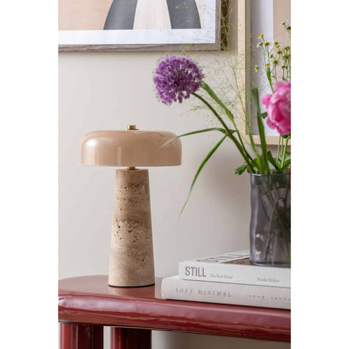 Leitmotiv tafellamp Lazio Cone - beige - Ø18cm