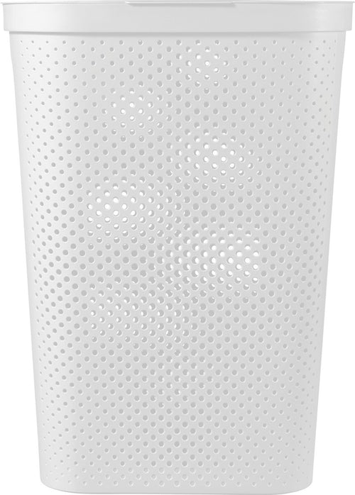 Curver Infinity Recycled Dots Wasmand met deksel - 60L - Wit - vtwonen shop