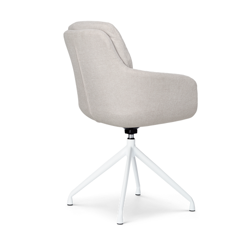 Nolon Nola-Mia Eetkamerstoel Beige - Draaibaar - Armleuning - Wit